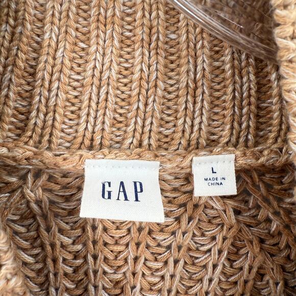 Gap Beige 100% Cotton Knit Oversized Sweater Women's Size Large - Picture 6 of 8